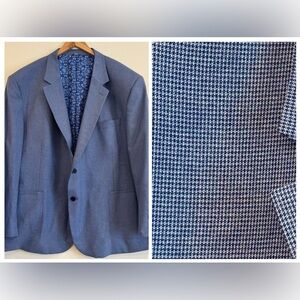 Oak Hill Men's Micro Houndstooth Sport Coat Blazer 4XL Tall 58/60 Long